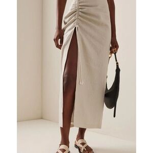 Cream Maxi Pencil Skirt for Cocktail Events